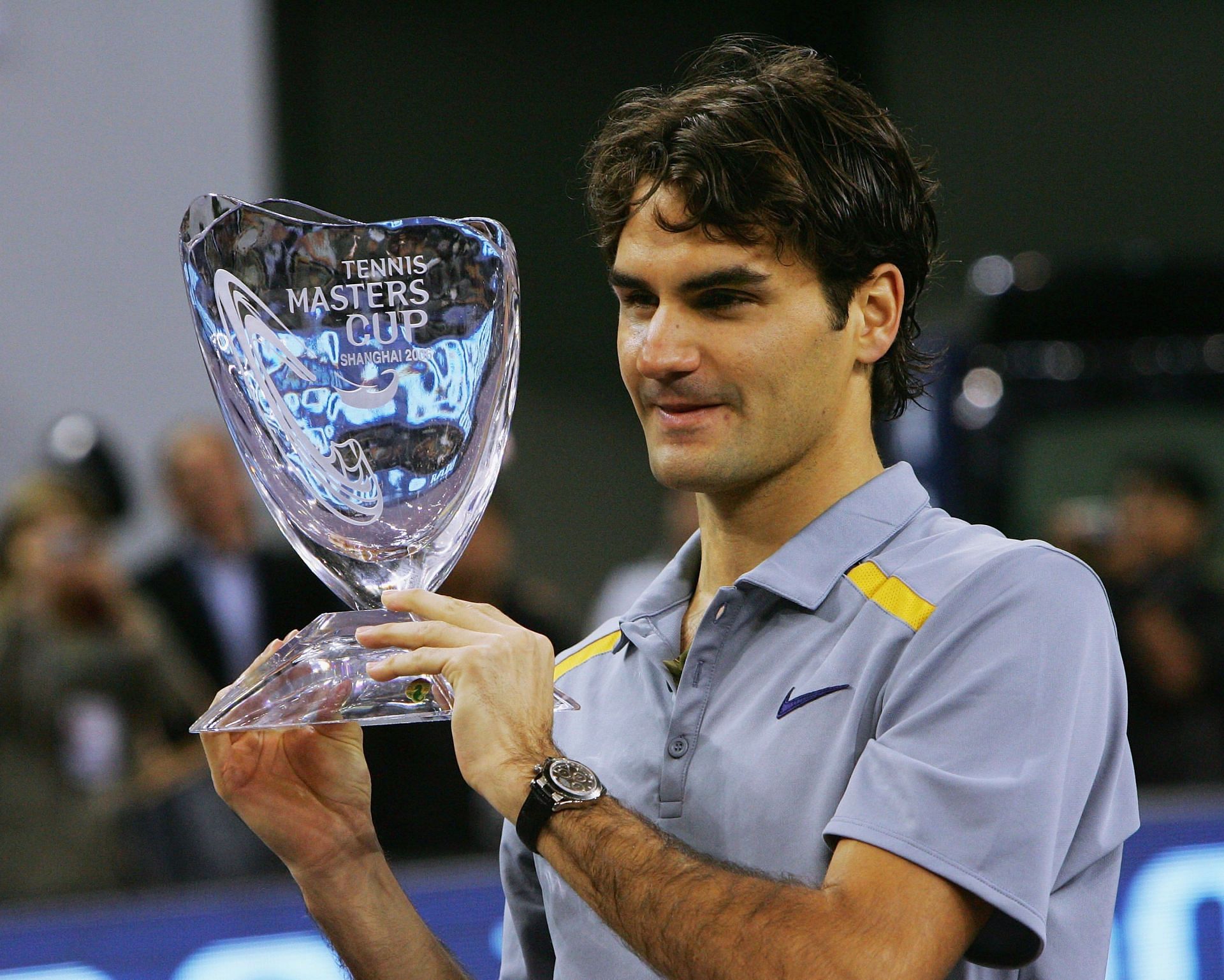 Roger Federer at the Tennis Masters Cup in Shanghai