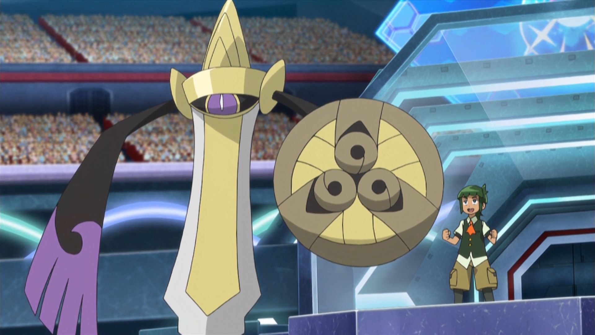 Aegislash is one of a few different Steel/Ghost-type species (Image via The Pokemon Company)