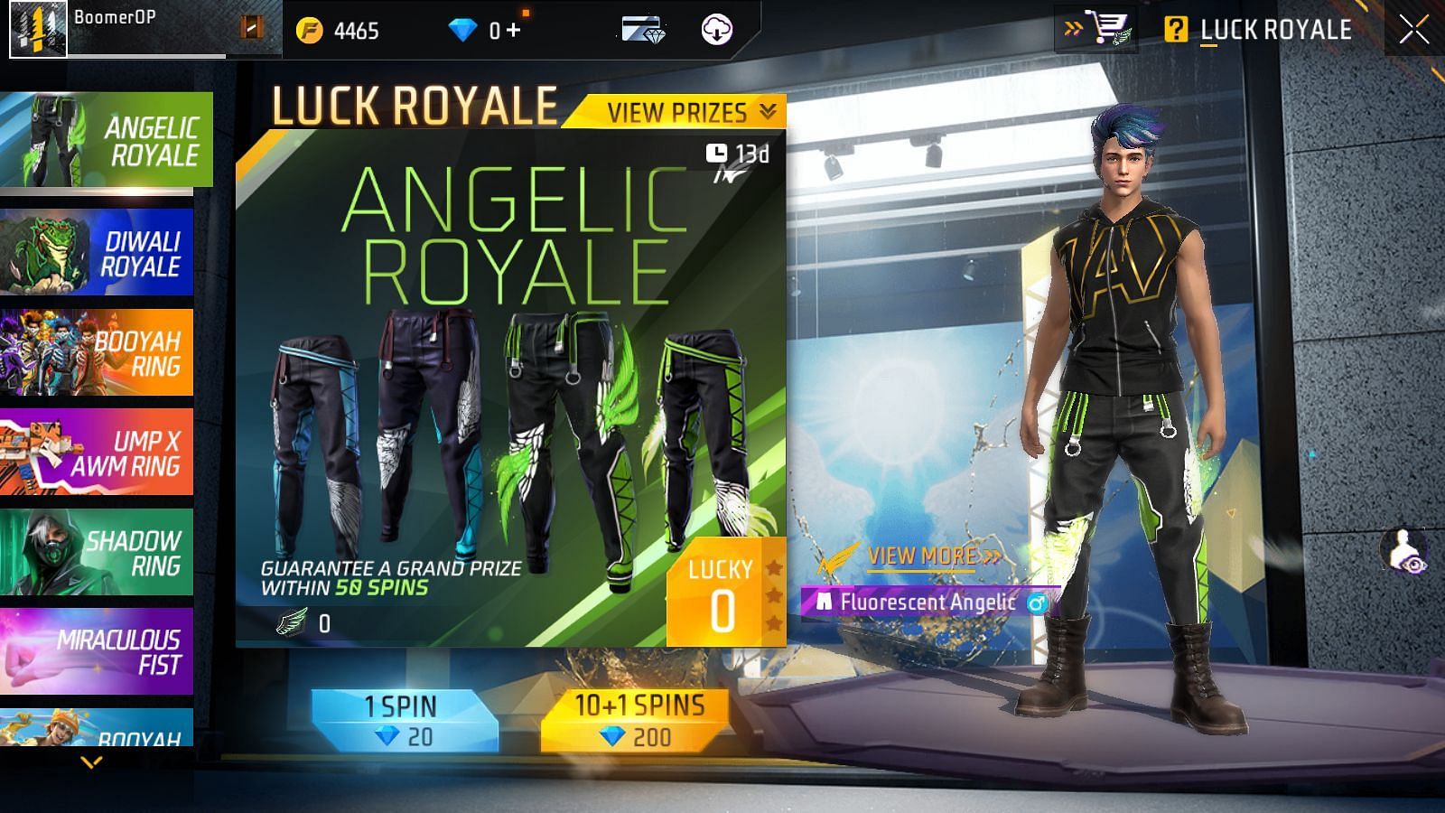 Angelic Royale को Free Fire MAX में जोड़ा गया है (Image via Garena)