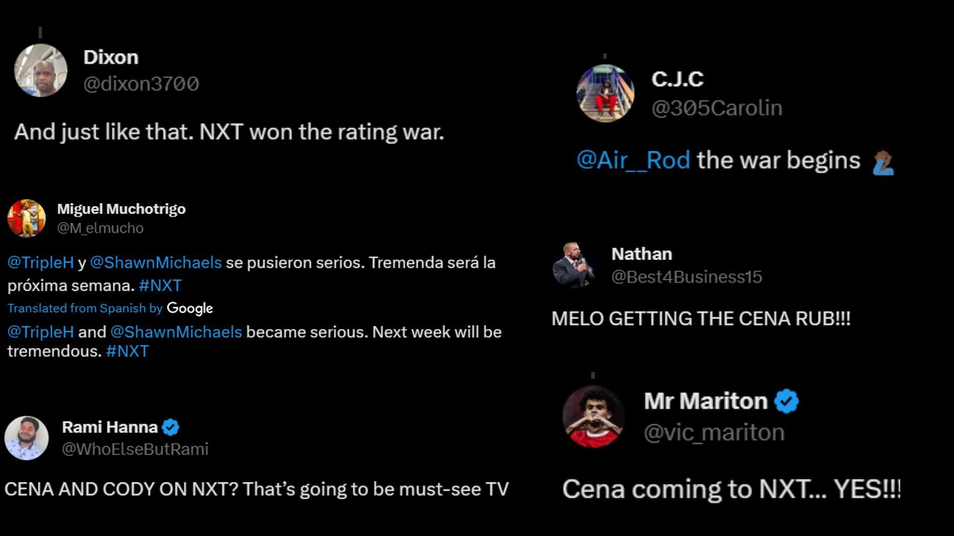 Screenshot of the fans&#039; reactions on Twitter.