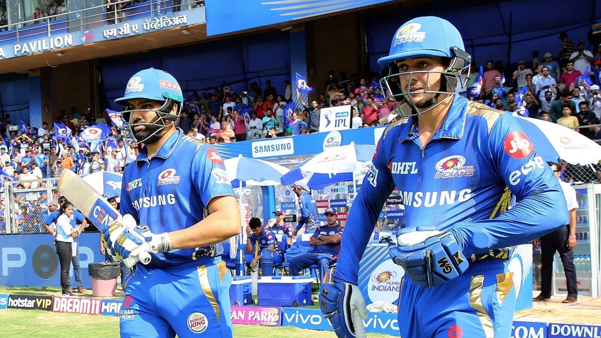 Quinton de Kock (right) and Rohit Sharma (left) have opened the batting together for the Mumbai Indians in the IPL. (Image Courtesy: espncricinfo.com)