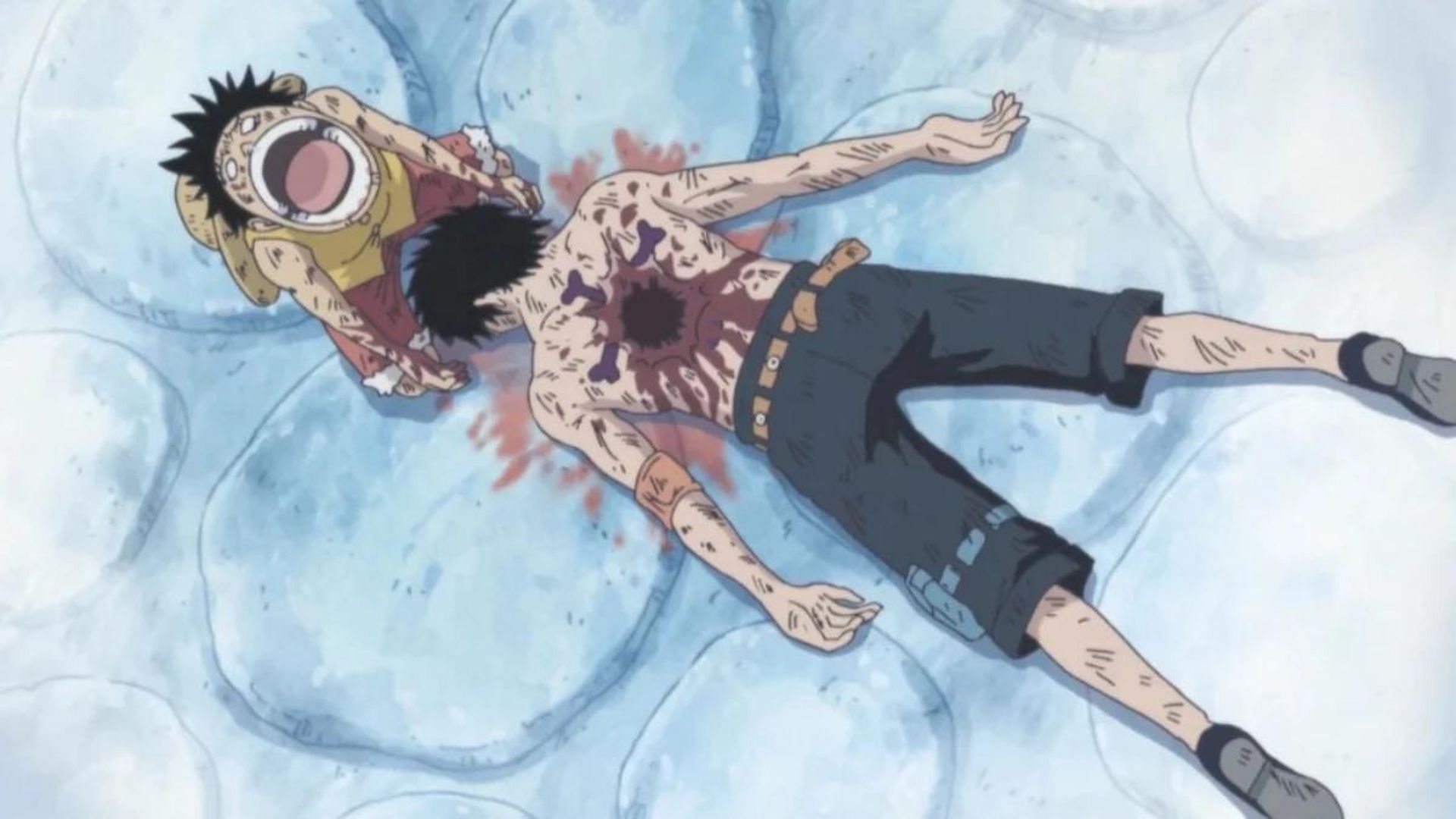 Ace&#039;s death in One Piece (Image via Toei Animation)