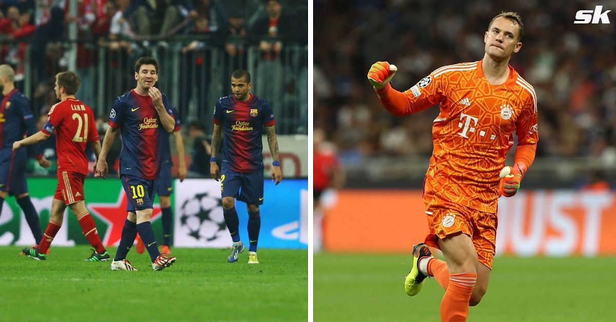 Manuel Neuer was in goal for Bayern Munich as they humbled Barcelona