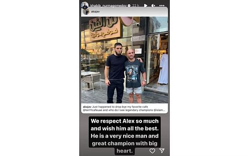 Khabib Nurmagomedov praises Alexander Volkanovski [via Instagram @khabib_nurmagomedov]