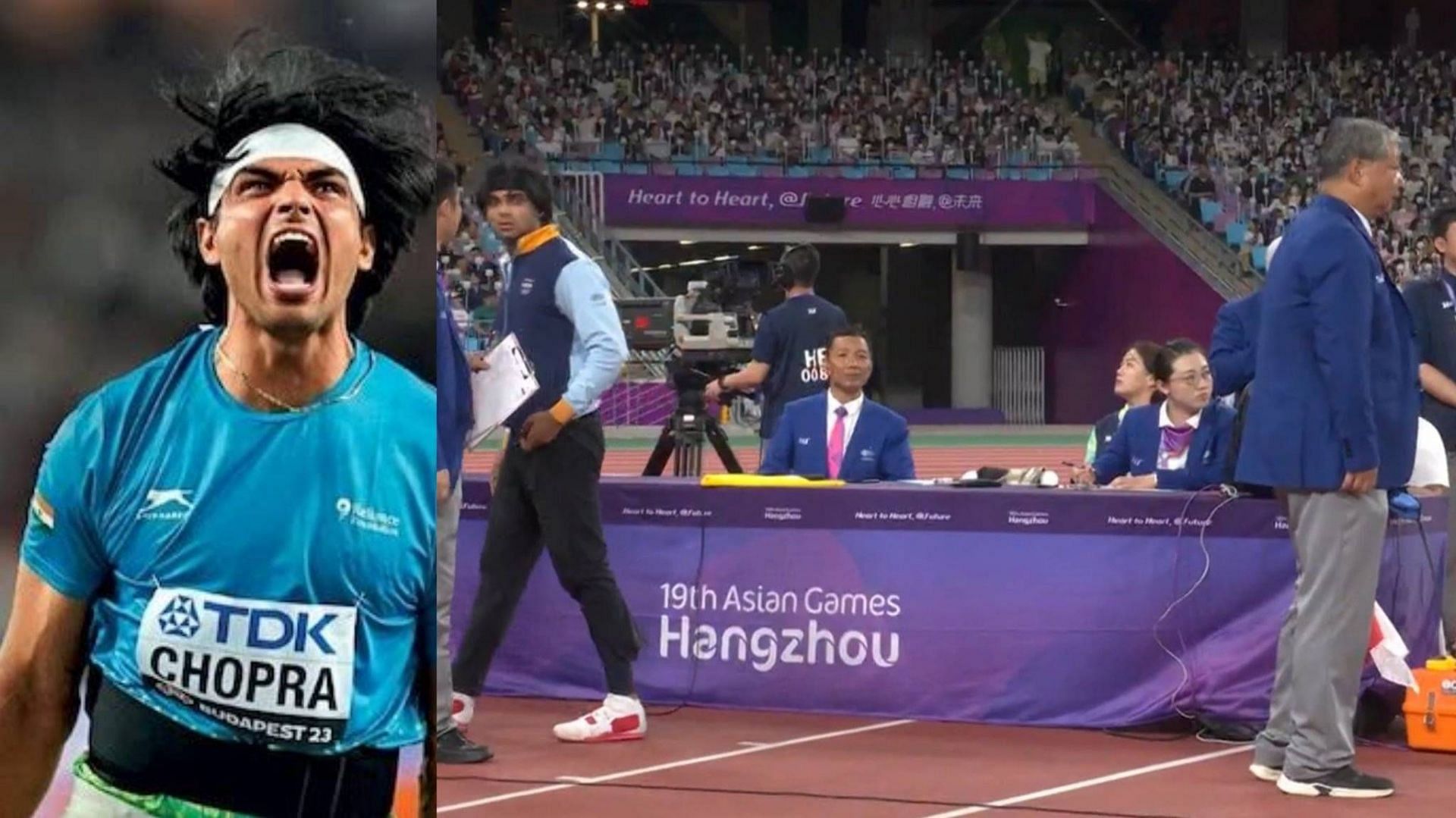 Neeraj Chopra had to throw again due to a technical error (Image: X)