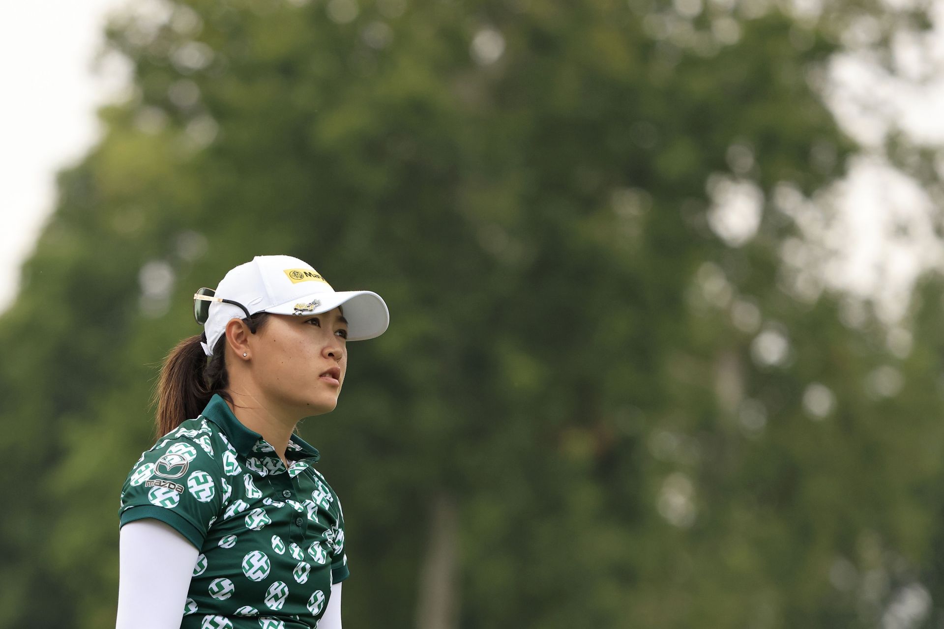 Kelly Tan of Malaysia plays her shot from the 13th tee during the second round of the Kroger Queen City Championship (Image via Getty)