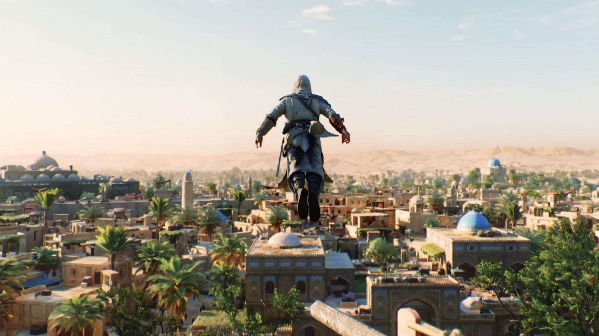 The iconic leap of faith in Assassin&#039;s Creed Mirage (Image screenshot in Assassin&#039;s Creed Mirage)