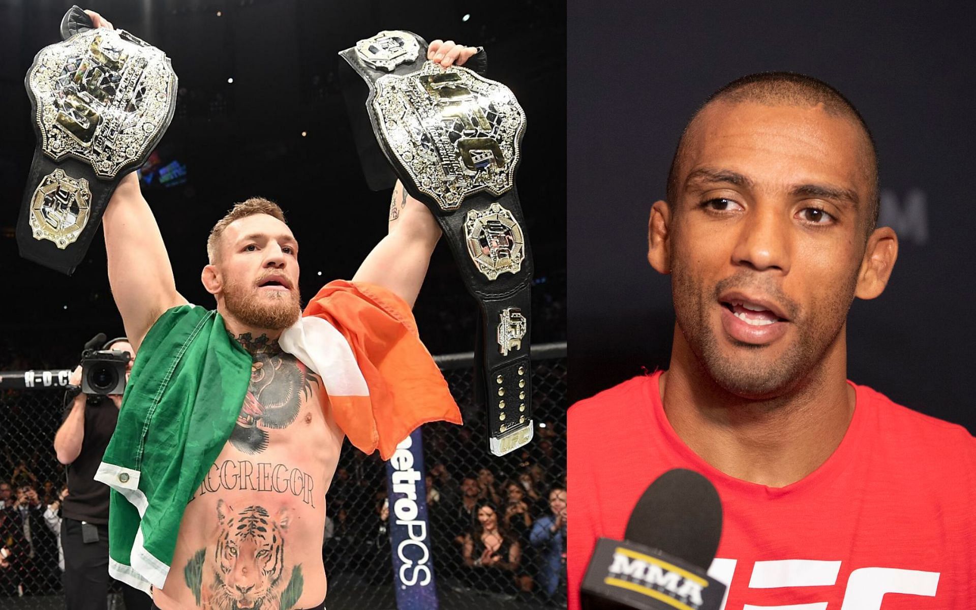Conor McGregor (left) and Edson Barboza (right). [via Getty Images and YouTube]