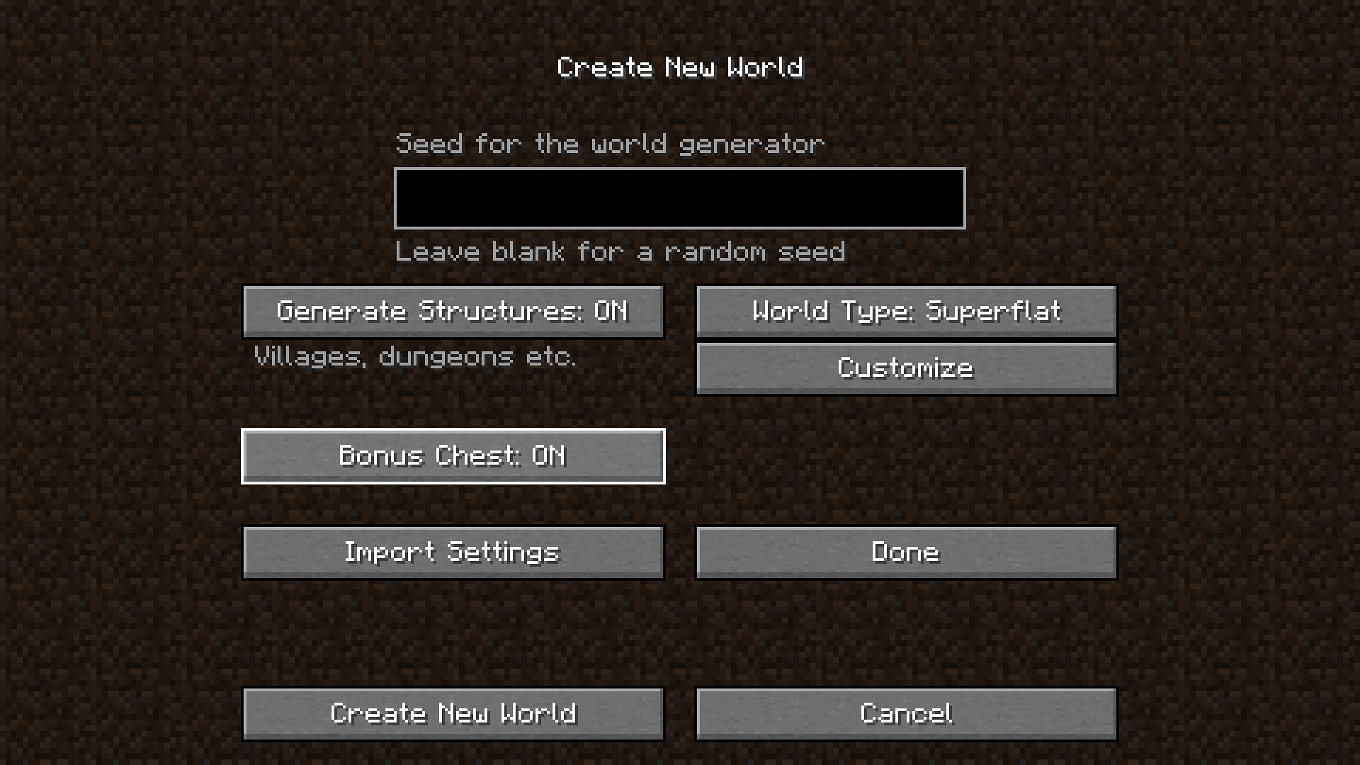 Players can start a brand-new world to find completely different terrain and structure generations in Minecraft (Image via Mojang)