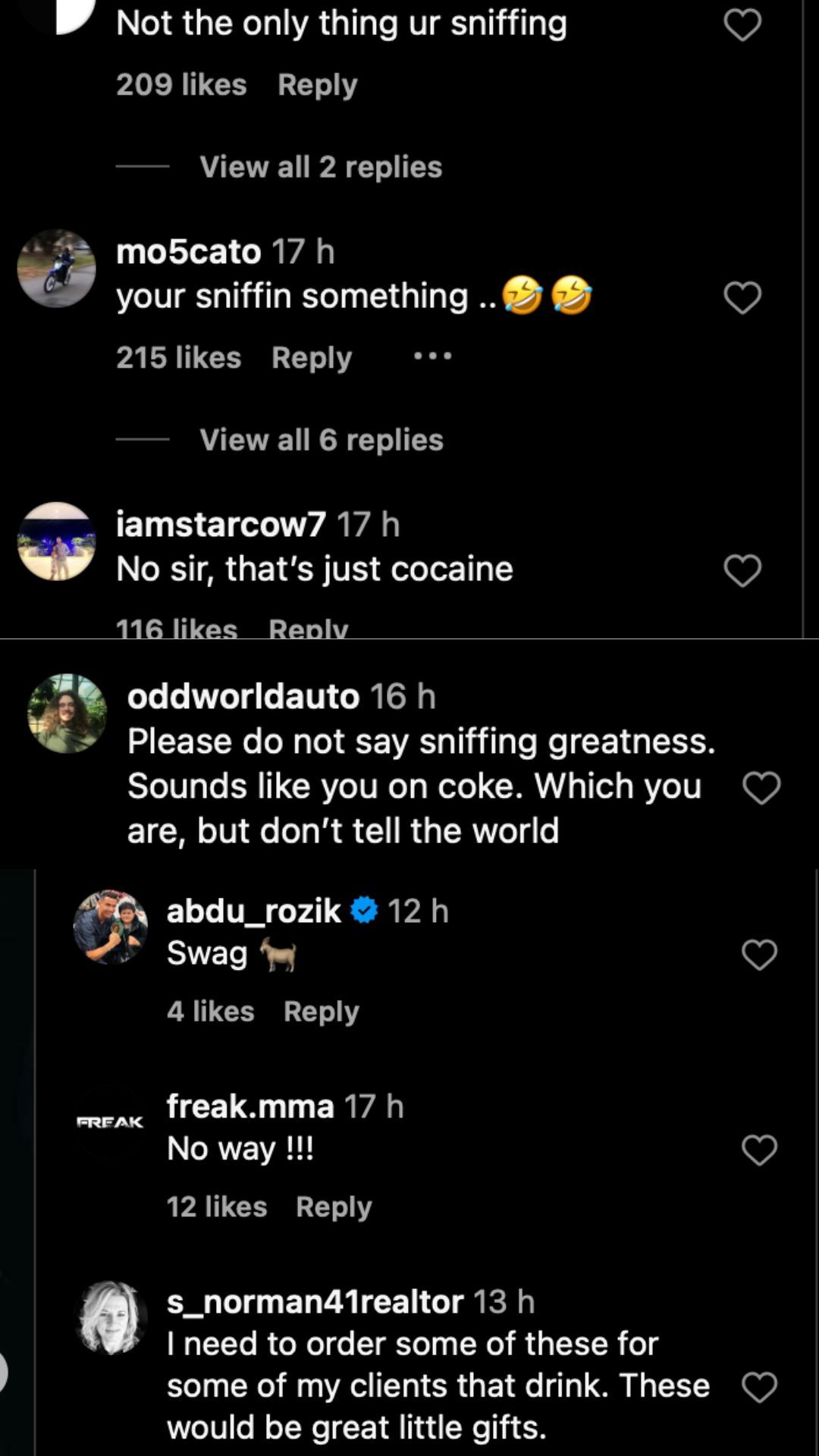 Fans react to McGregor&#039;s post.