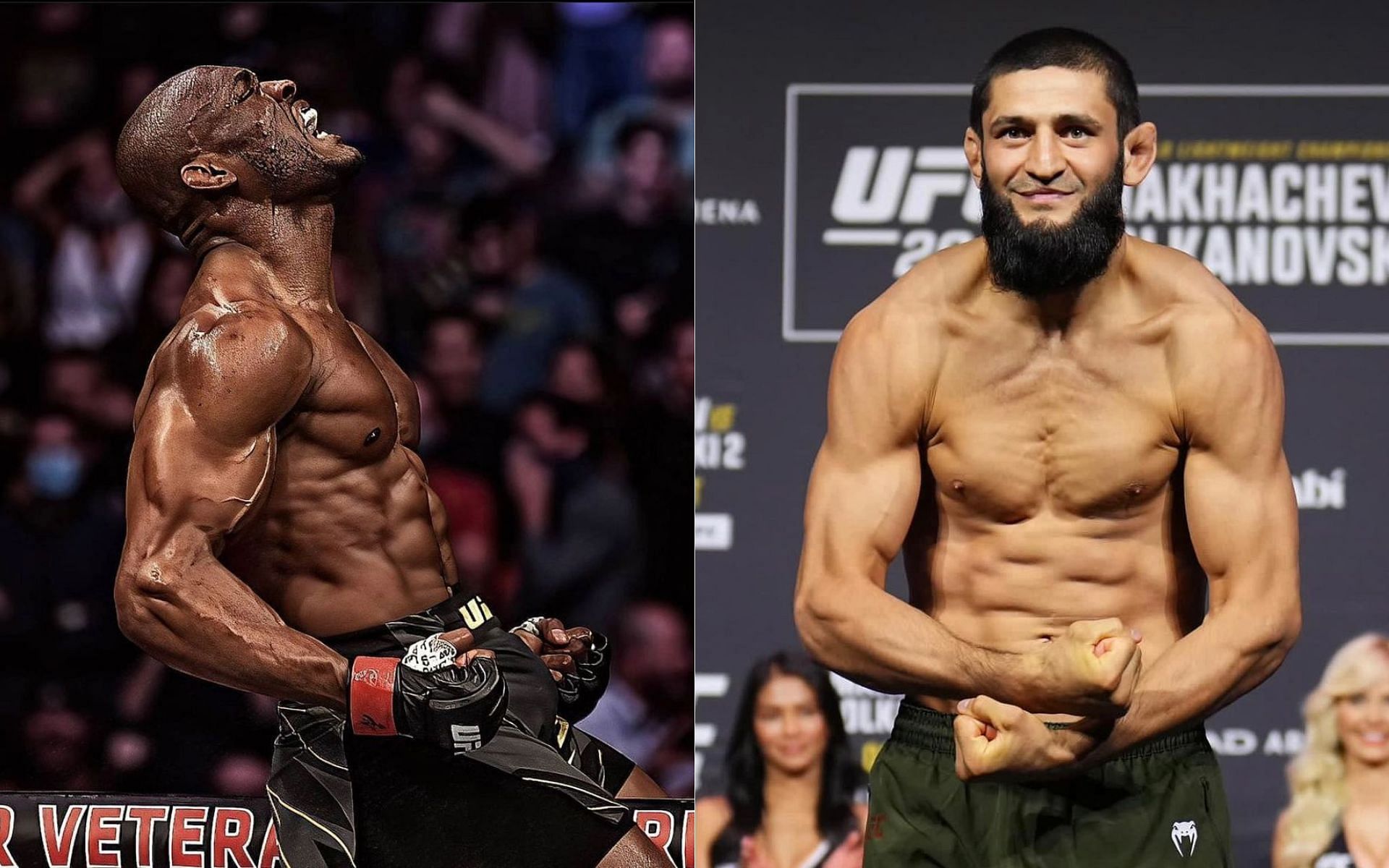 Kamaru Usman (left) Khamzat Chimaev (right) [Image courtesy @usman84kg @khamzat_chimaev on Instagram]