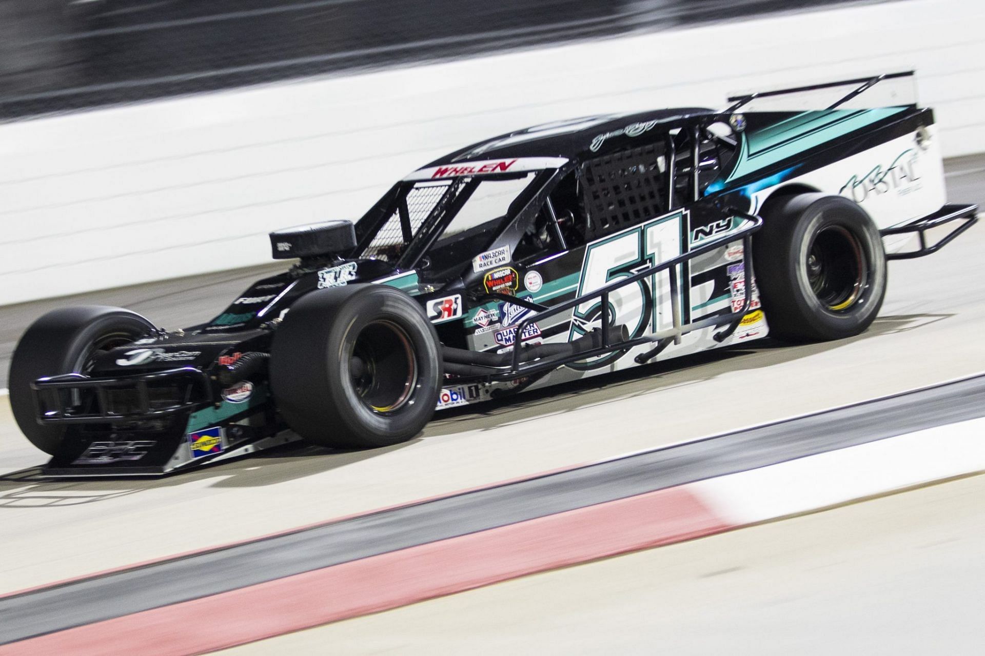 Justin Bonsignore, driver of the No. 51 Coastal Fiber LLC Chevrolet, in action during the Virginia Is For Racing Lovers 200 at Martinsville Speedway on April 8, 2021. (Adam Glanzman/NASCAR)