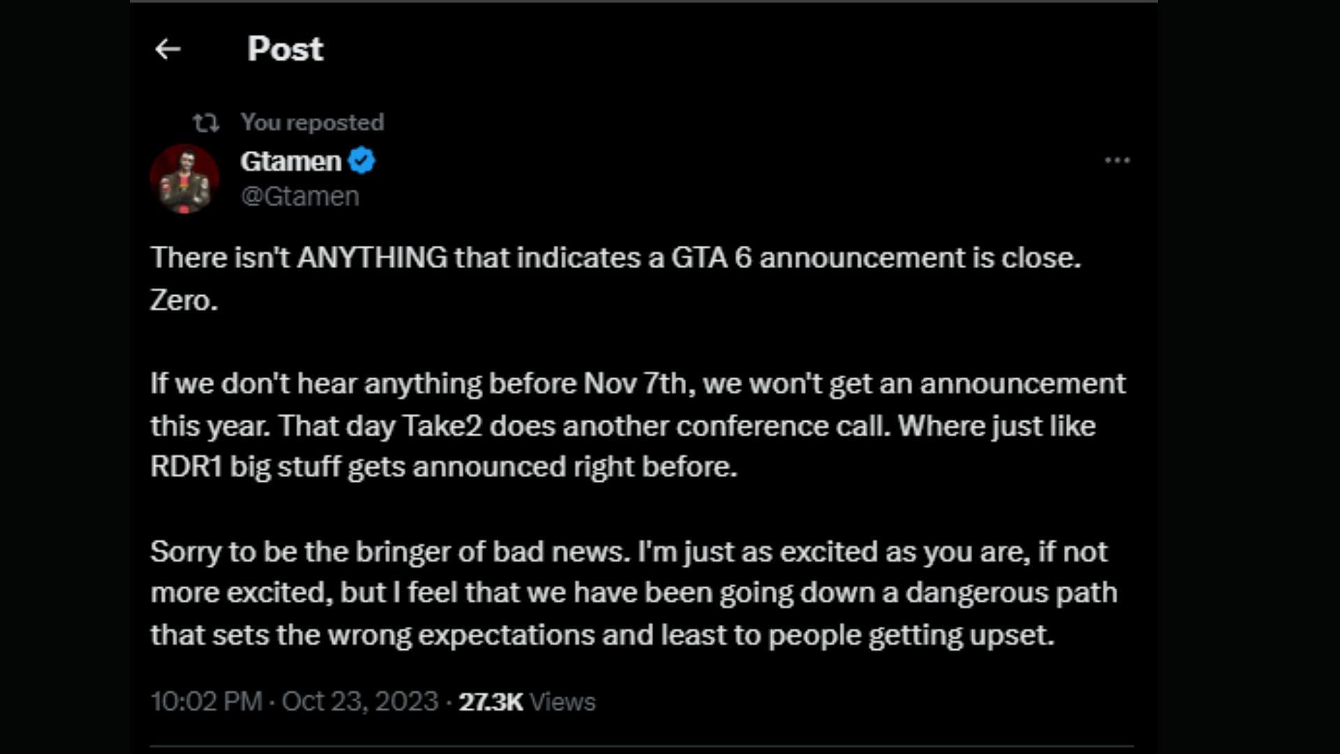 GTA 6 Trailer Countdown ⏳ on X: .@CommunityNotes, the post doesn't imply  or mention that it was posted by Rockstar, it's only official because  Metacritic has to manually verify a game before