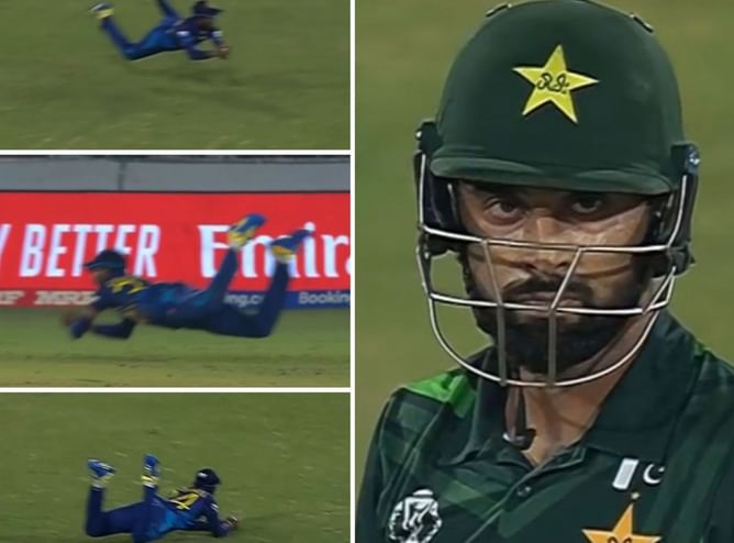[Watch] Substitute fielder Dushan Hemantha takes a stunner to dismiss centurion Abdullah Shafique during PAK vs SL 2023 World Cup clash