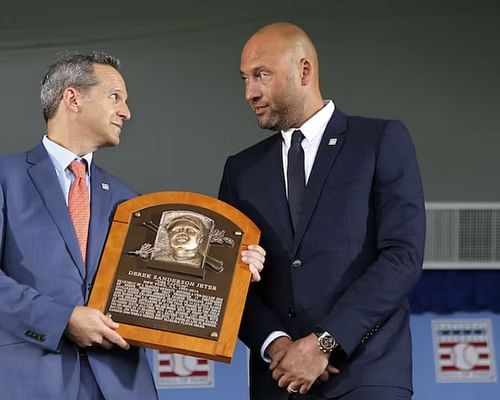 Derek Jeter wearing Rolex Daytona during his Baseball Hall of Fame induction