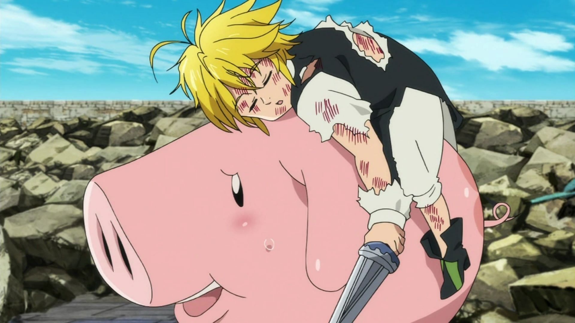 Hawk and Meliodas in Seven Deadly Sins (Image via A-1 Pictures)