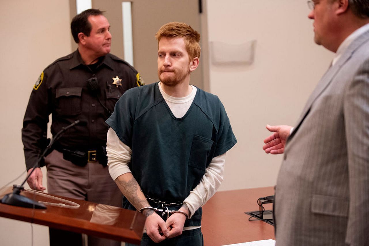 Jared Chance in court after getting convicted of murdering Young (image via Mlive)
