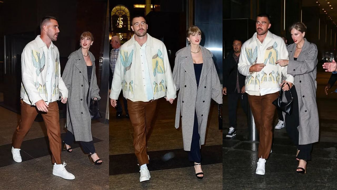 Taylor Swift and Travis Kelce holding hands (Image credit: T.JACKSON / BACKGRID)