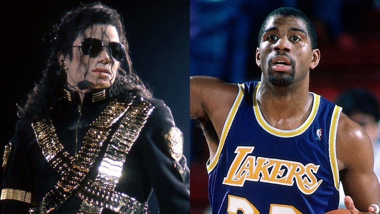 Michael Jackson and Magic Johnson (Right Photo: NBA.com)