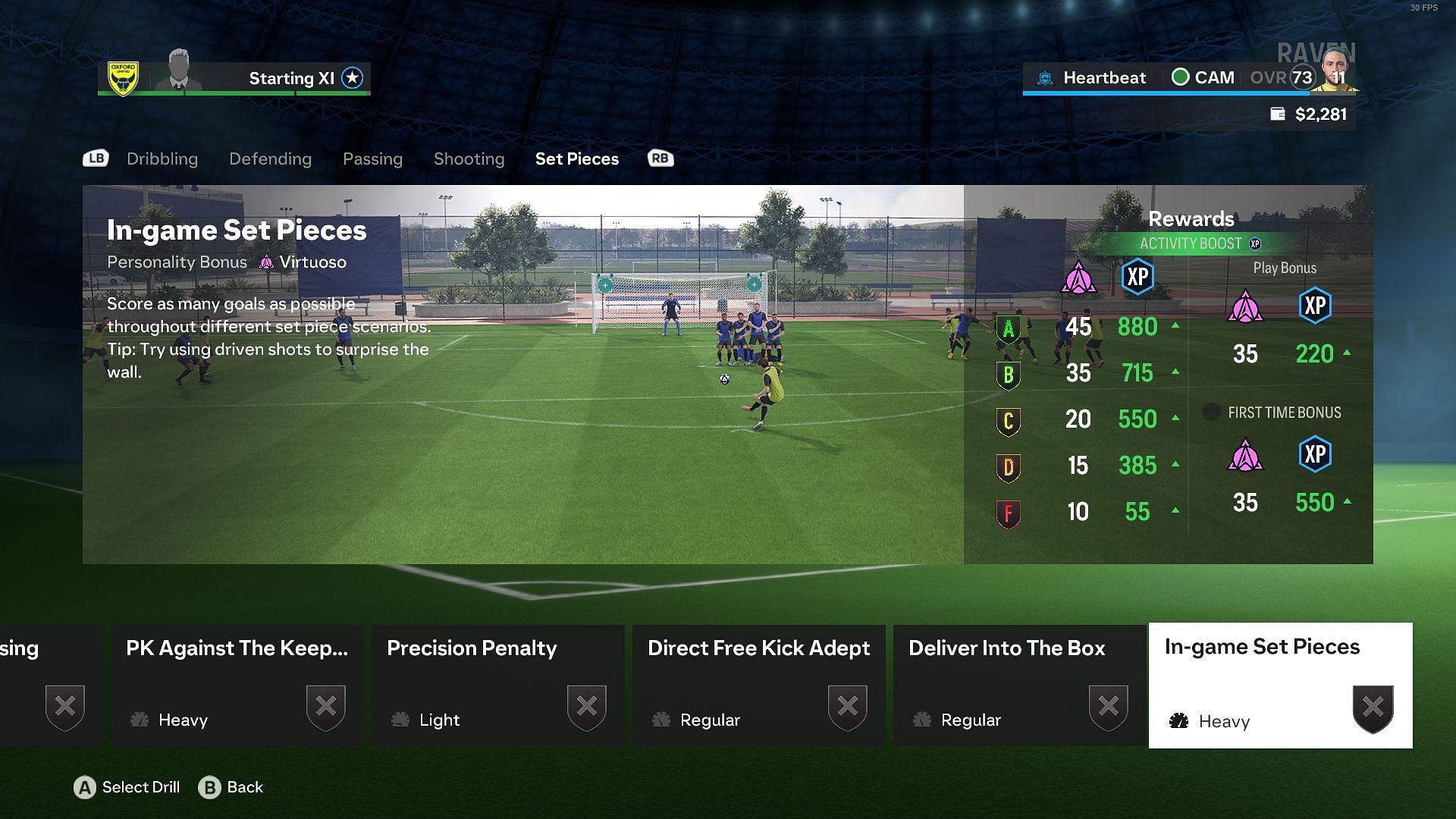 Set Piece training drills in EA FC 24 (image via EA Sports)