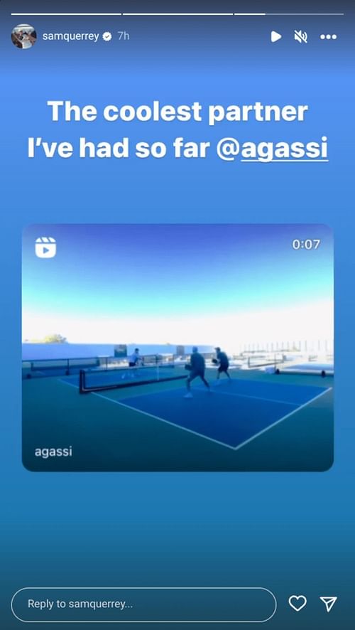 Sam Querrey's Instagram story on Friday