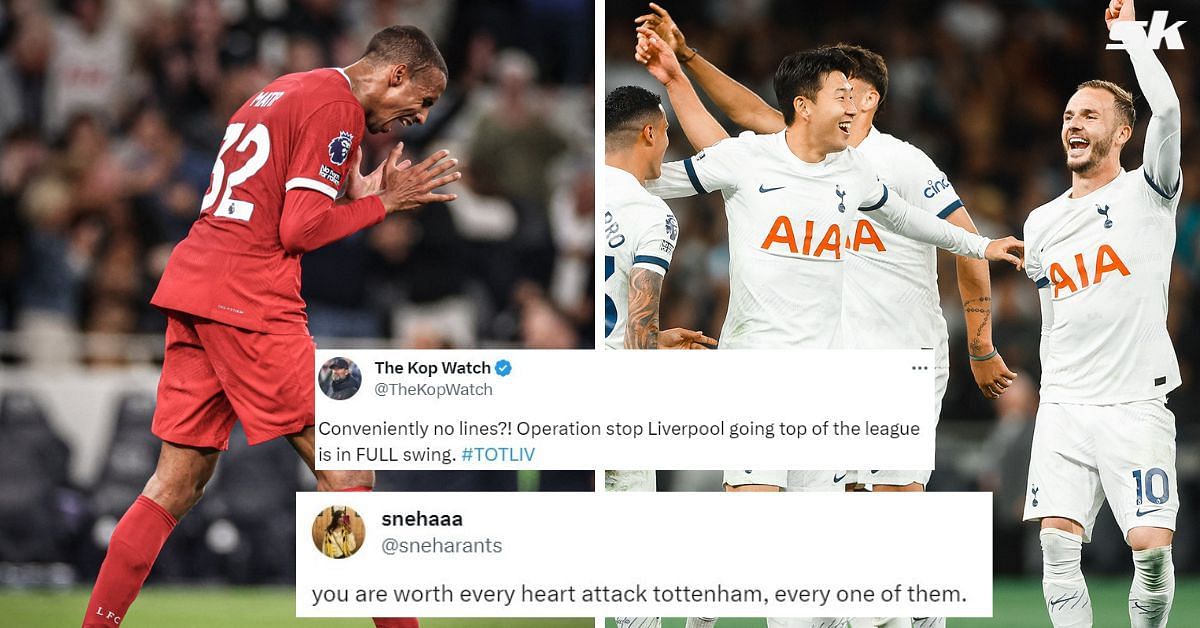 Twitter explodes as 9-man Liverpool concede last-minute own goal to lose at Spurs