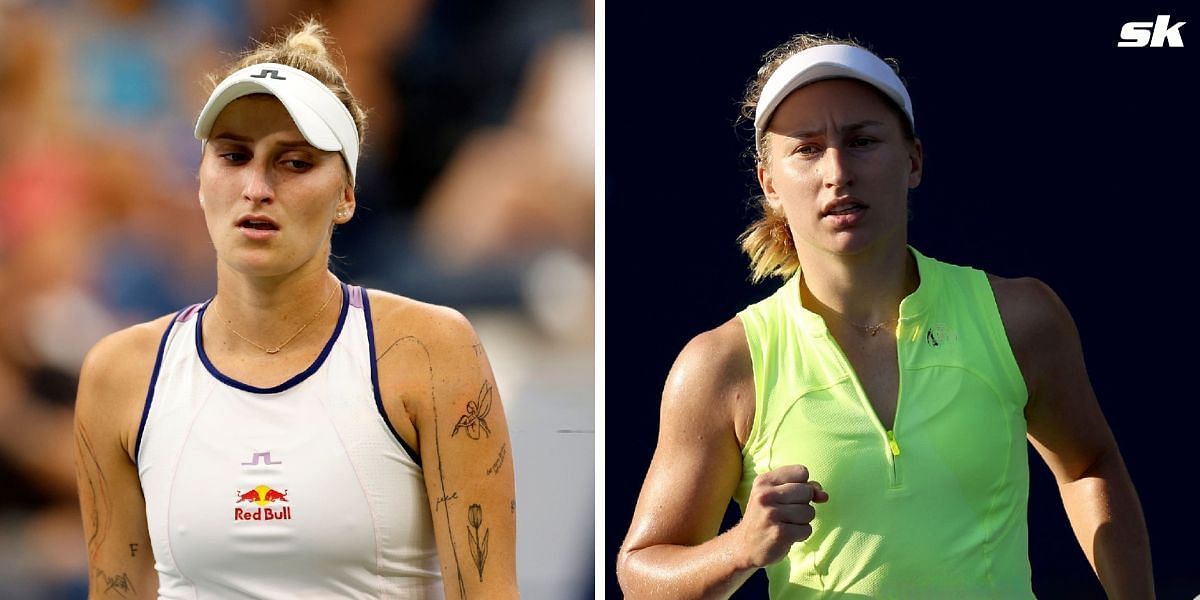 Marketa Vondrousova (L) and Daria Saville (R)