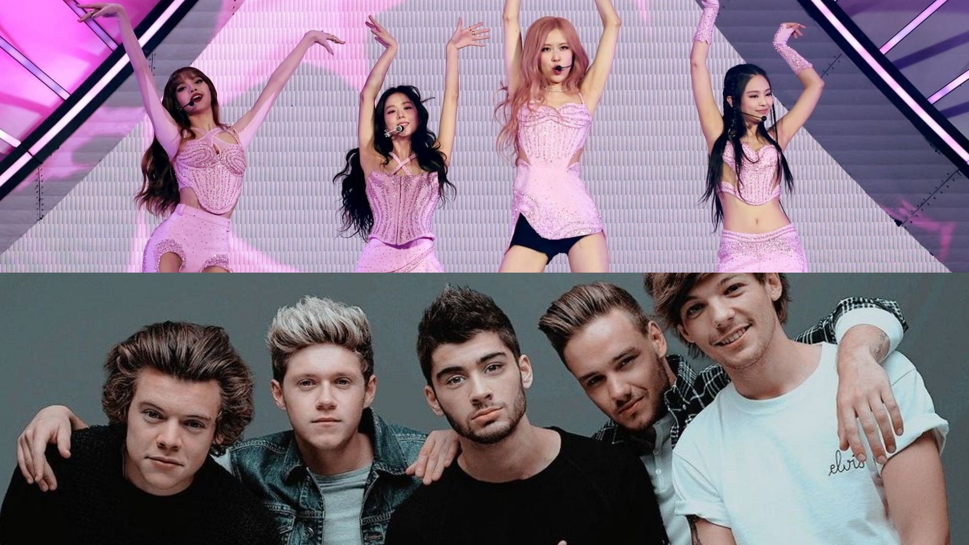 BLACKPINK ties with One Direction (Images via Twitter/BlinkkVenom and Pinterest/OneDirectionAestheticPics)