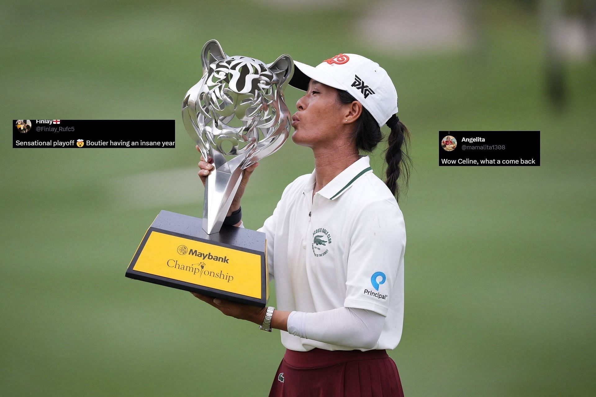 Celine Boutier wins the inaugural Maybank Championship 2023 (Image via Getty)