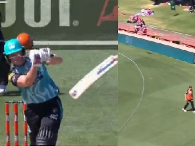 [Watch] Grace Harris smashes a six with broken bat during record-breaking knock of 136* in WBBL 2023