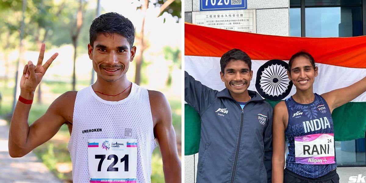 Ram Baboo and Manju Rani won the bronze medal in the 35km race walk mixed team event at the 2023 Asian Games. [PC: Twitter]