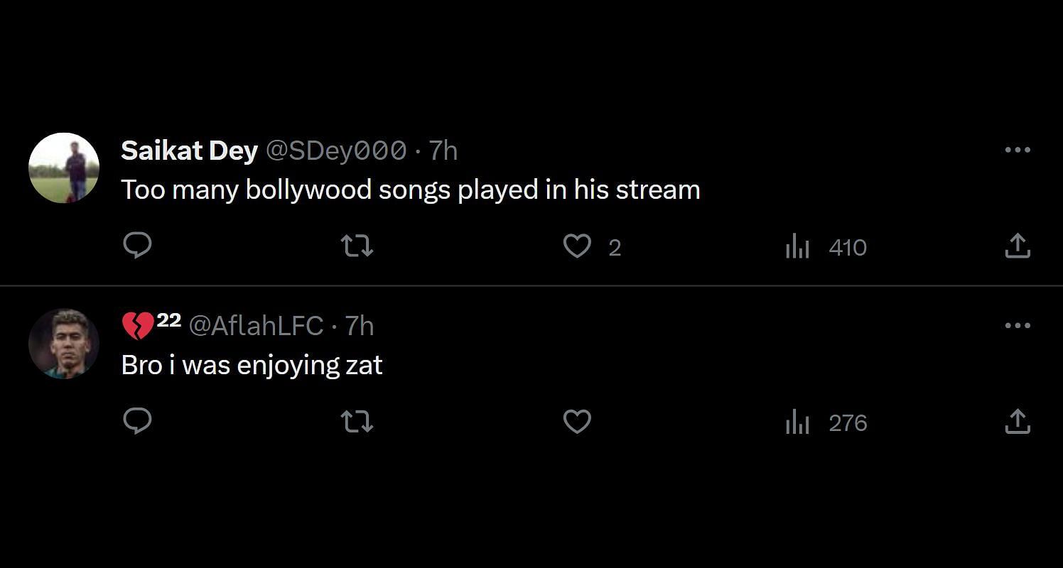 Fans think it was the Bollywood songs played on stream violated policy (Image via X)