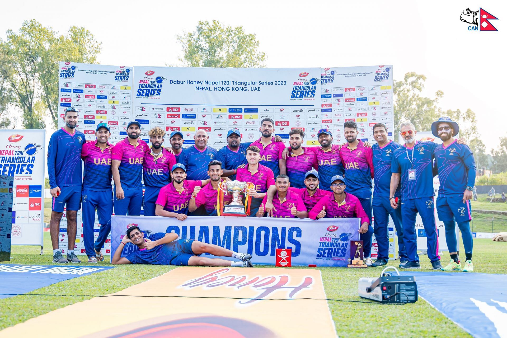 UAE won the recently concluded Nepal T20I Tri-Series tournament (Pic Credits: Twitter/Nepal Cricket Association)