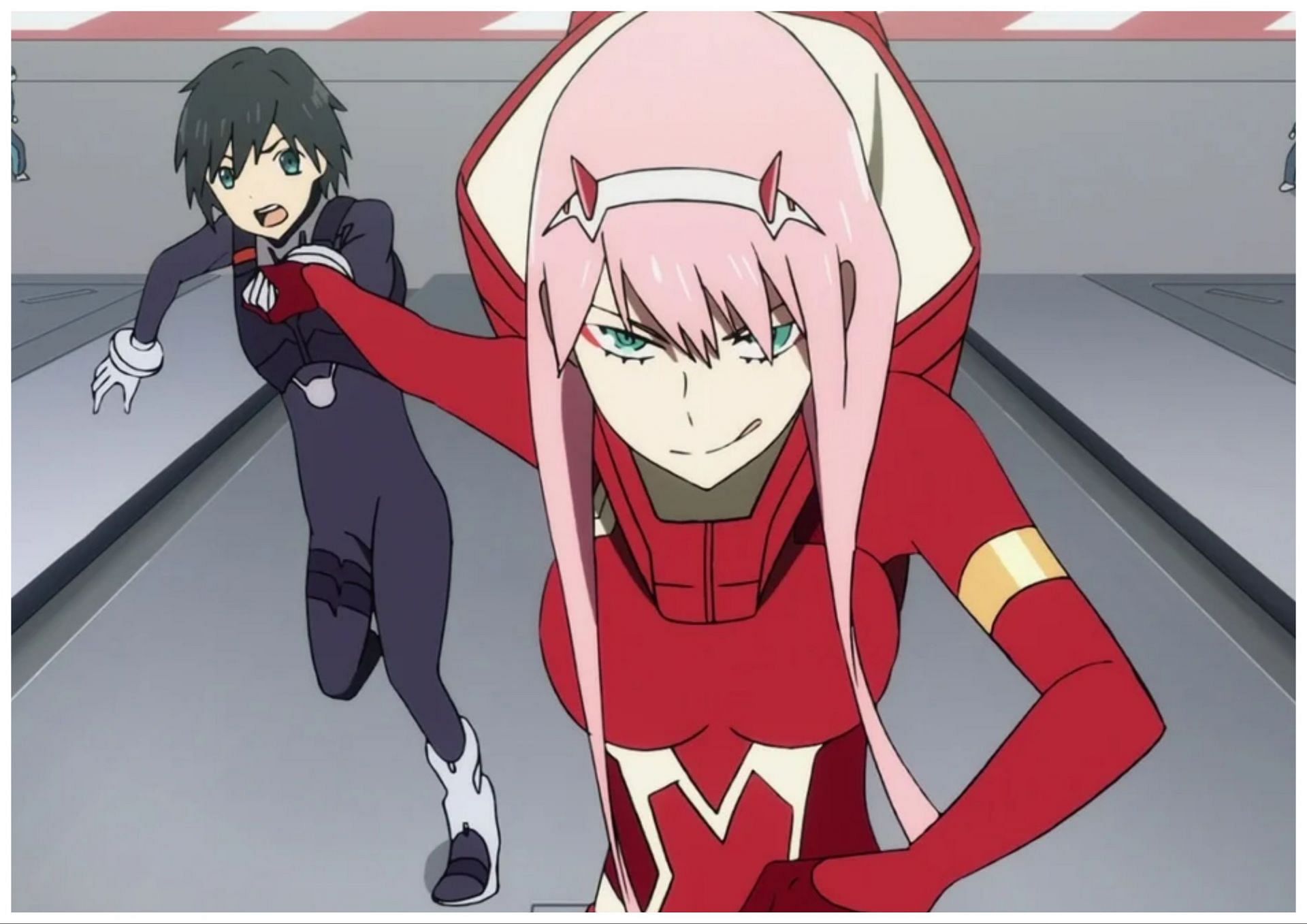 Darling in the Franxx is set in a dark future where humans have left the surface and only remnants of civilization remain (Image via Studio Trigger) 
