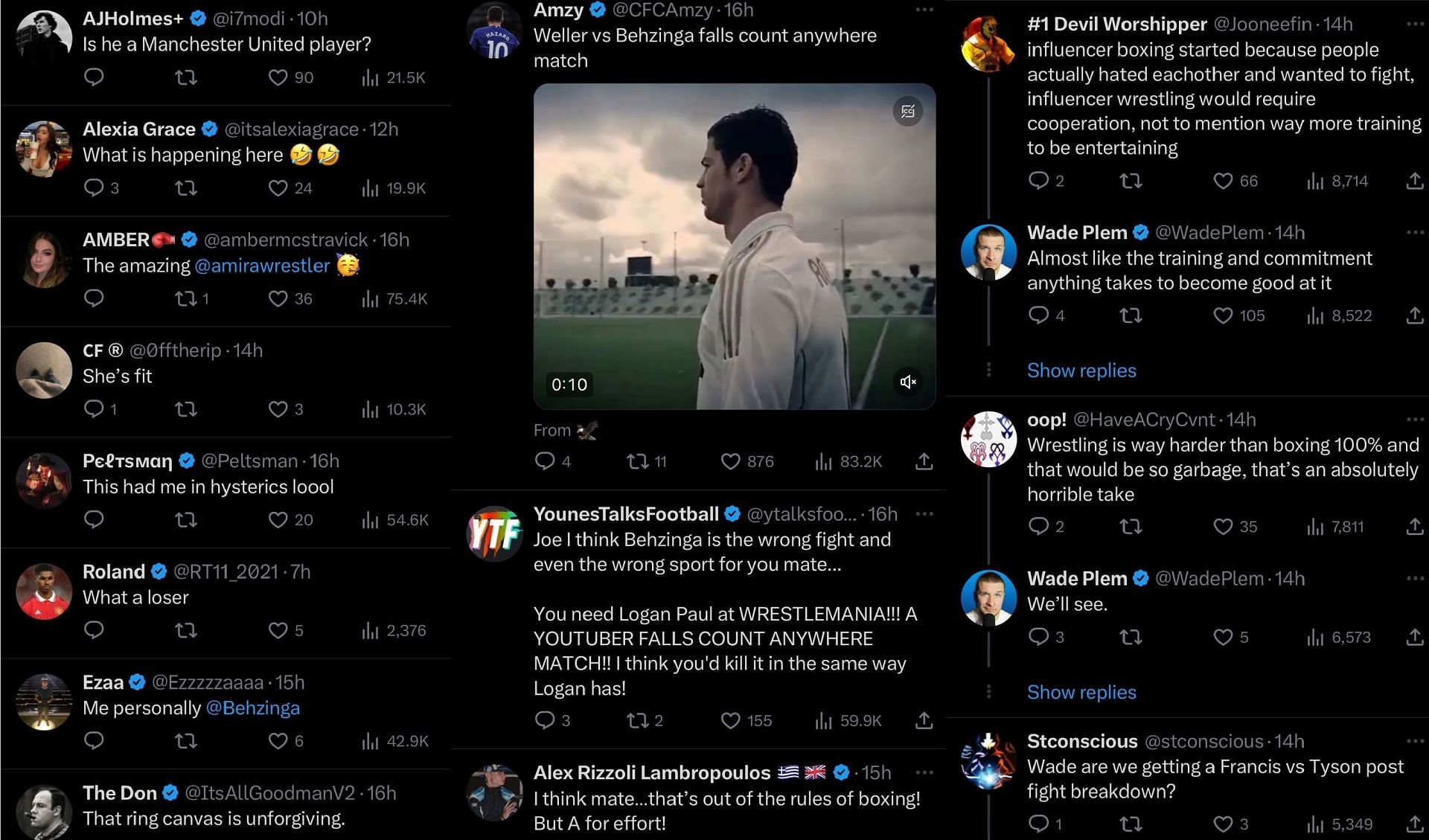 Fans give their reactions to Joe Weller&#039;s call-out post (Image via X)