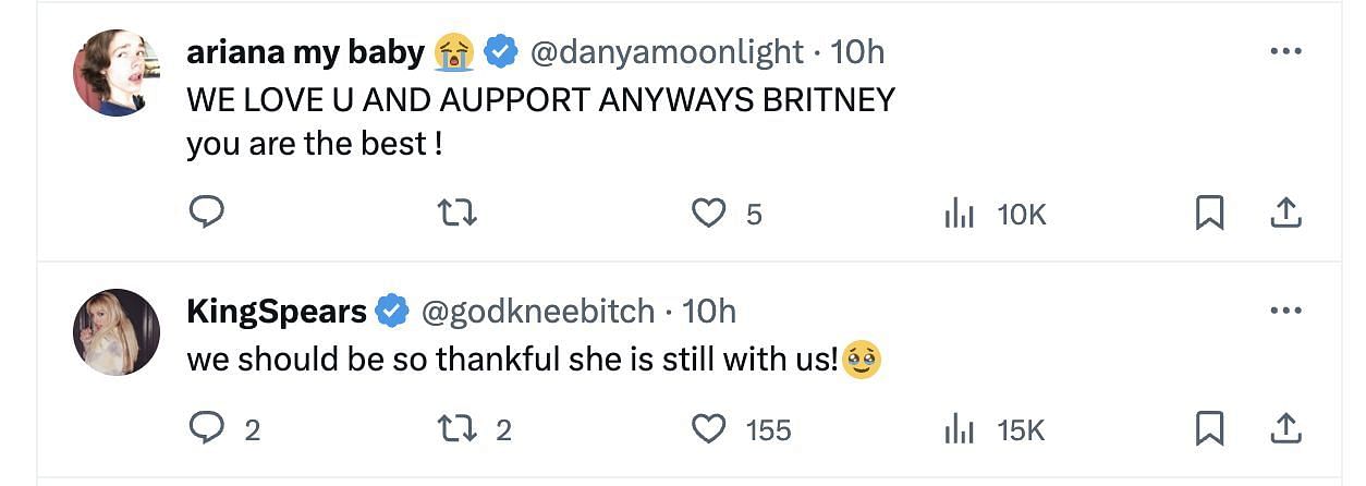 Social media users reacted to Britney Spears revealing how her family put her on lithium forcefully. (Image via Twitter)