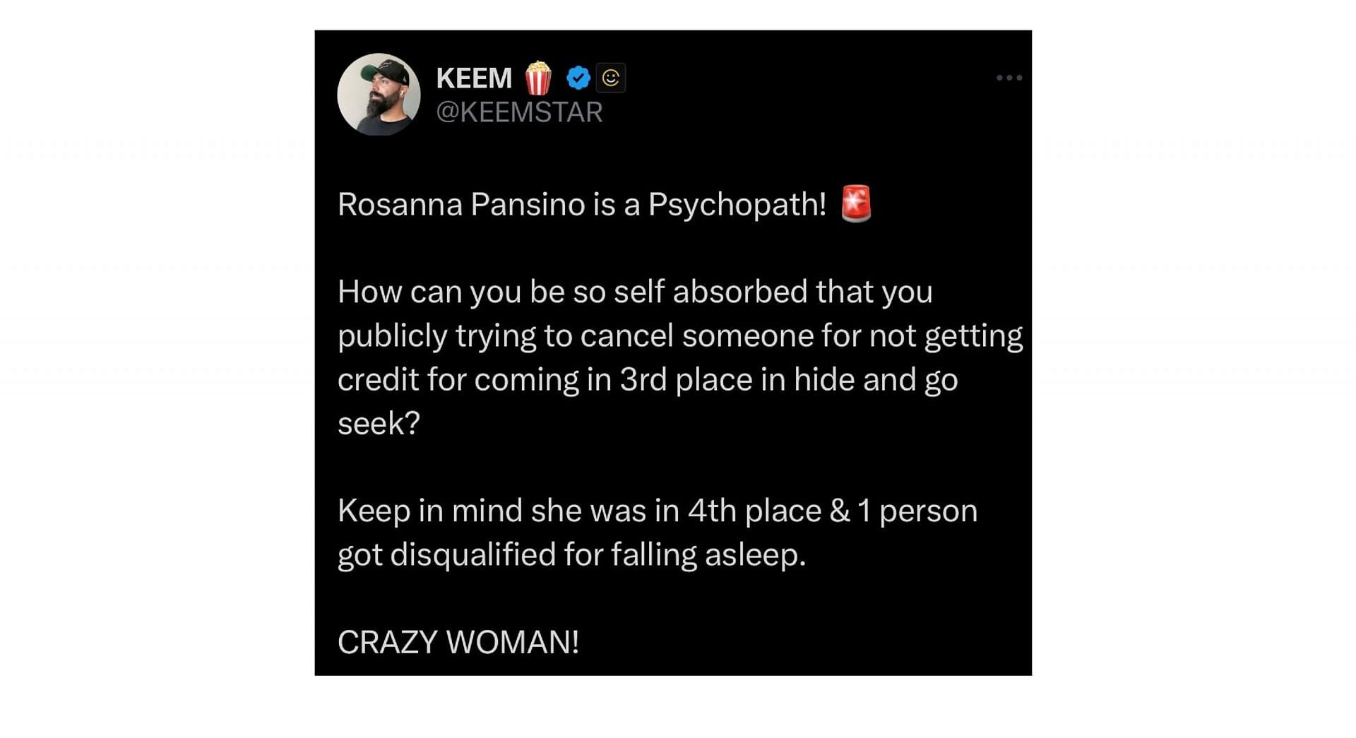 Keemstar slams Rosanna for her recent story (Image via X)