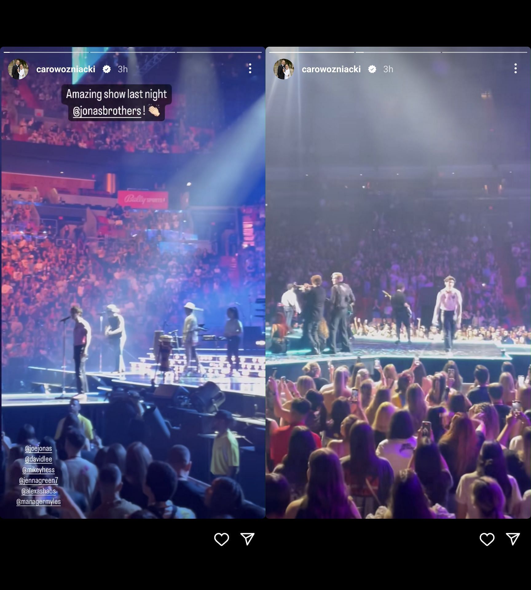 Wozniacki attends the Jonas Brothers&#039; concert