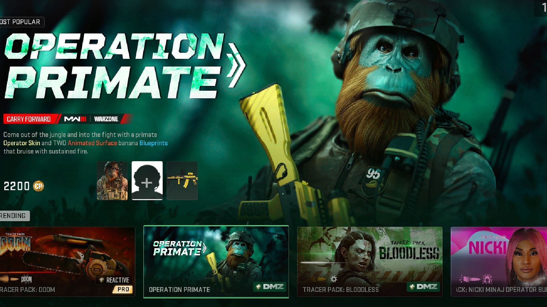 Warzone 2 Operation Primate bundle price (Image via Activision)