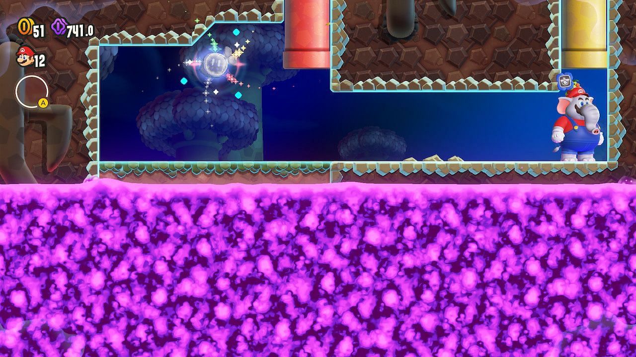 Destroying the bricks reveals a hidden yellow pipe (Image via Nintendo)