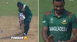 [Watch] Shoriful Islam's dancing celebration after picking up Reeza Hendricks’ wicket in SA vs BAN 2023 World Cup match