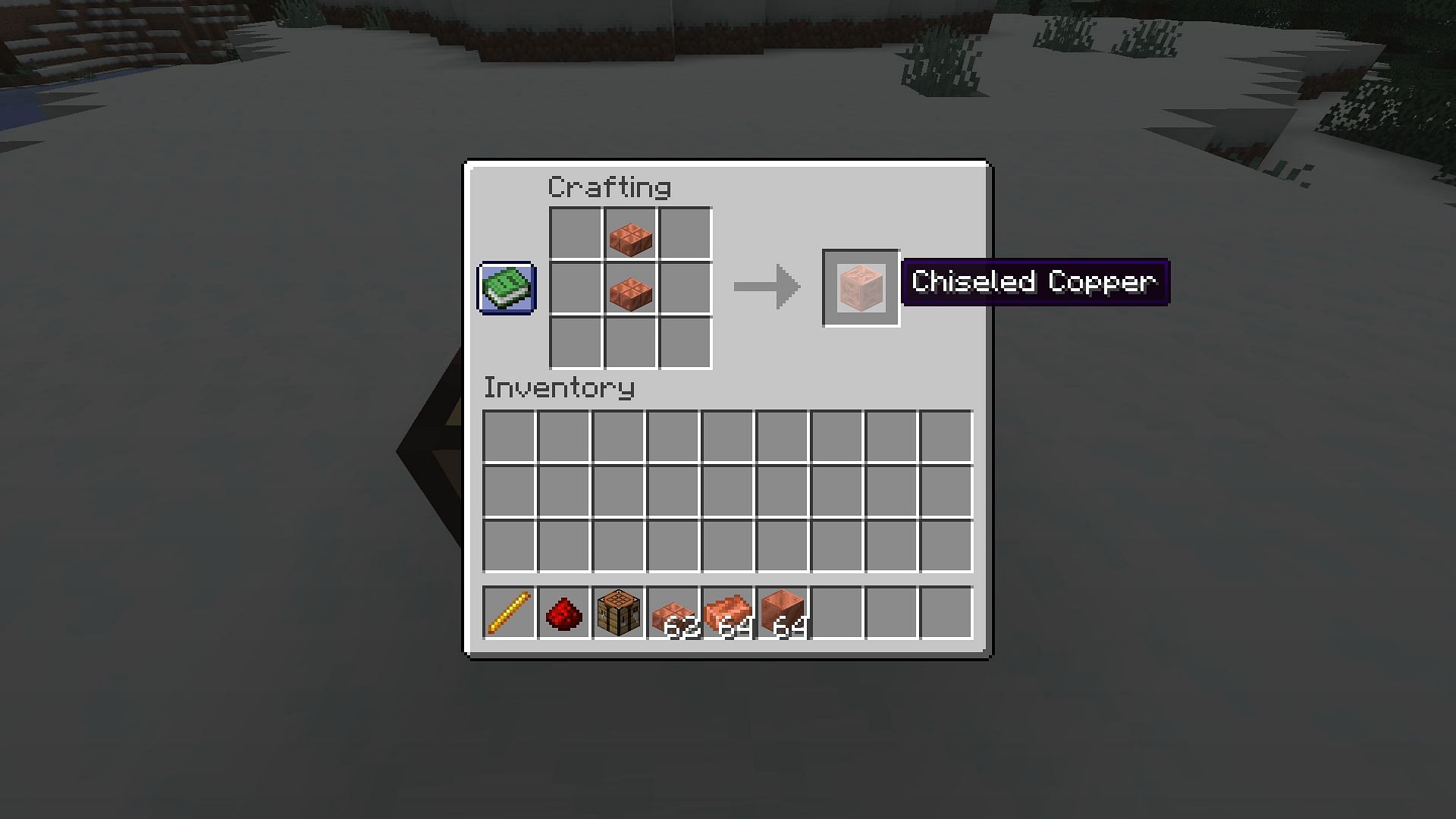 Crafting recipe for chiseled copper blocks coming to Minecraft 1.21 update (Image via Mojang)