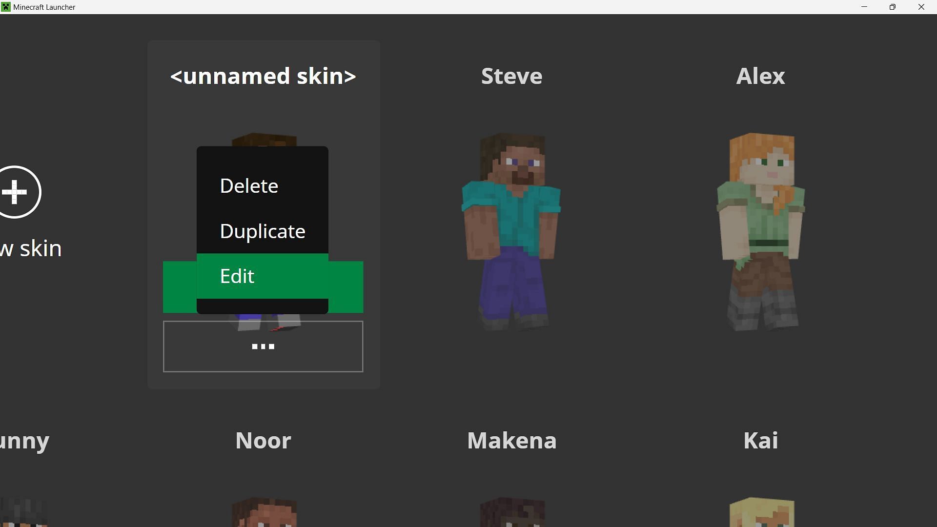 Head over to skins section in the official Minecraft launcher (Image via Sportskeeda)