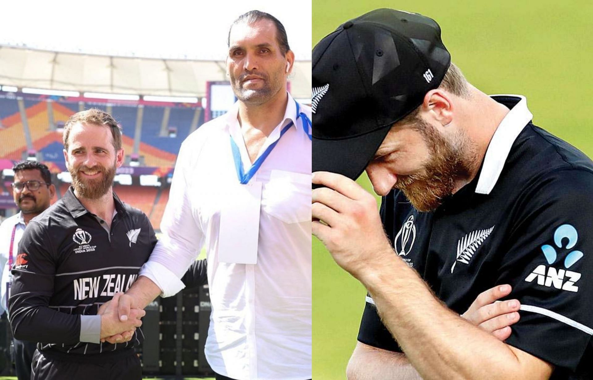 Kane Williamson with  former WWE wrestler The Great Khali.