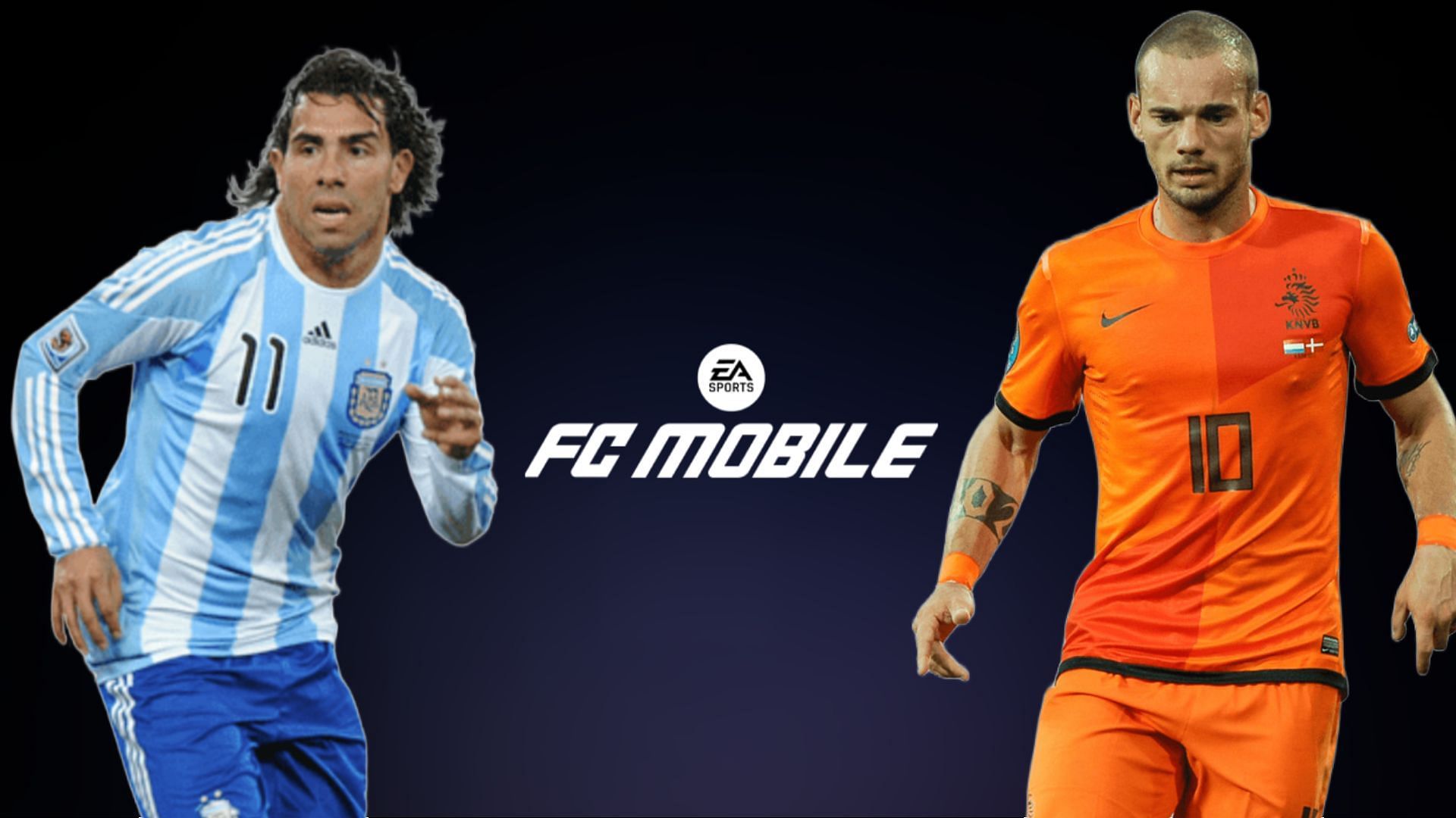 Sneijder and Tevez features in EA FC Mobile Heroes (Image via Sportskeeda) 