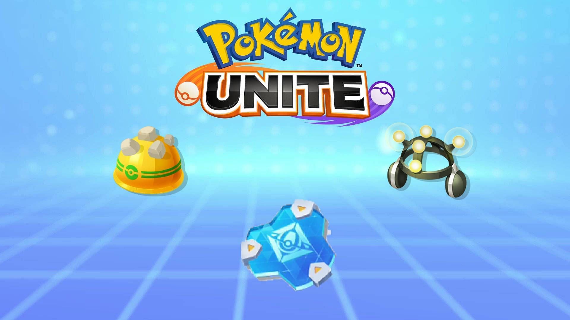 Official artwork for held items in Pokemon Unite (Image via The Pokemon Company)