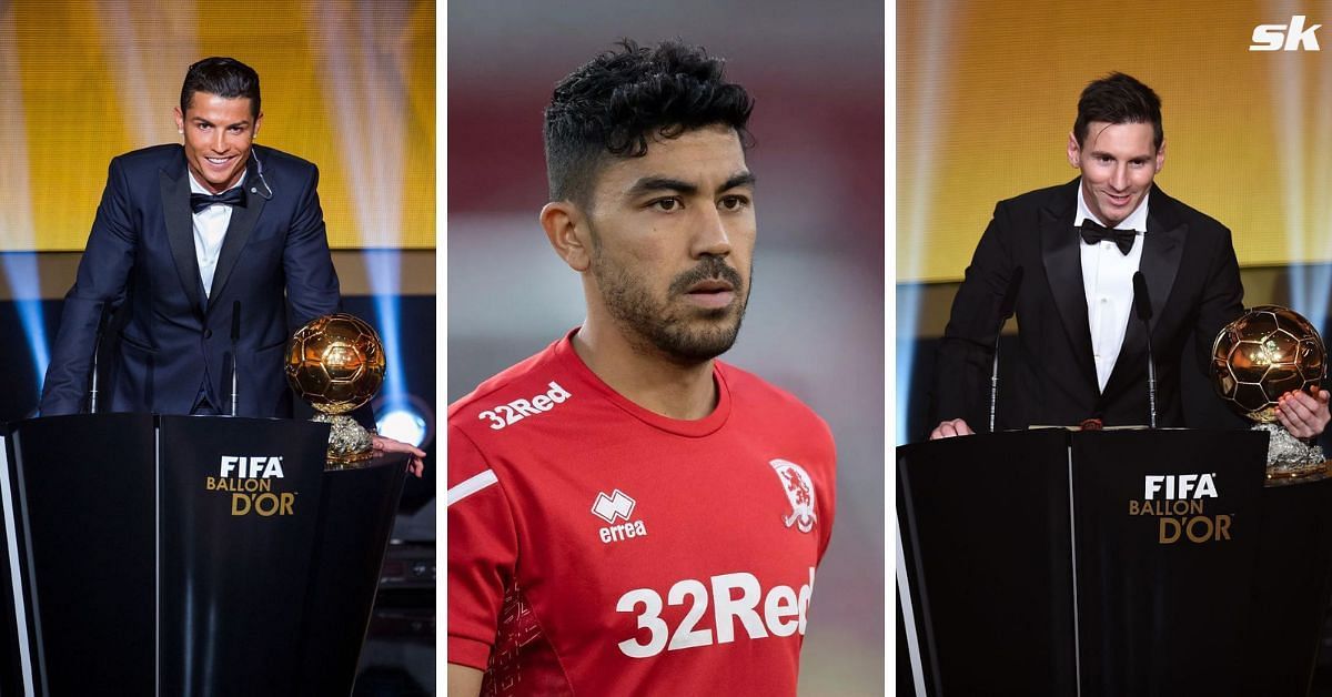 Cristiano Ronaldo, Massimo Luongo and Lionel Messi (from left to right)