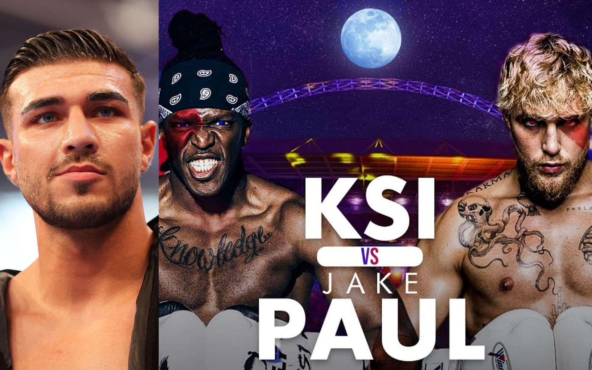 Tommy Fury (left) and KSI vs Jake Paul (right). [via Getty Images and YouTube Bim]