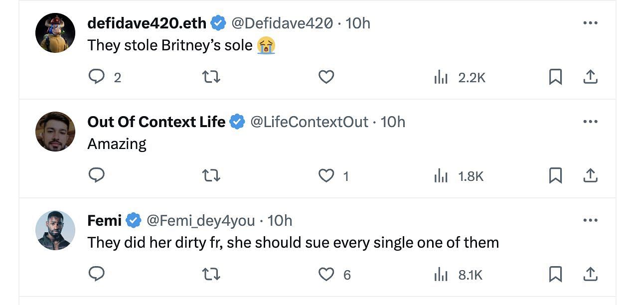 Social media users reacted to Britney Spears revealing how her family put her on lithium forcefully. (Image via Twitter)