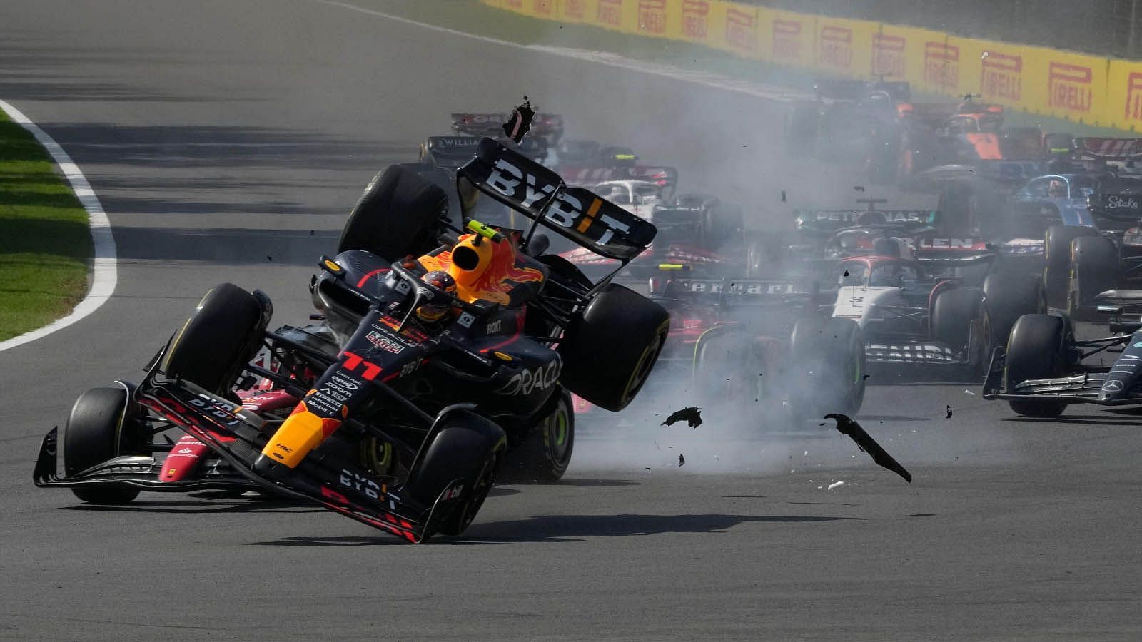 Sergio Perez crashed out of the Mexican GP